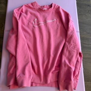 Nike Pink Sweatshirt with White embroidered Swoosh